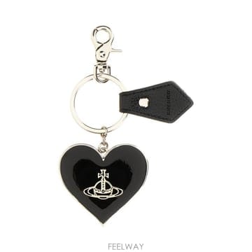 26SS 비비안웨스트우드 미러 하트 ORB 키링2 8203011WU OM0014 n403 black pu g