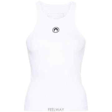 Marine Serre 26FW �������� �� �ΰ� ���� ��ũž WTT014A CJER0011WH10 WHITE26FW �������� �� �ΰ� ���� ��ũž WTT014A CJER0011WH10
