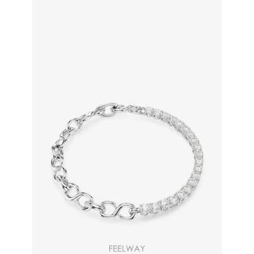 26 FW 스와로브스키 매트릭스 크리스털 장식 체인 링크 브레이슬릿 5753926 TP456556172