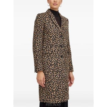 Michael Kors 26 FW Michael Michael Kors brushed leopard jacquard coat MF326 FW Michael Michael Kors brushed leopard jacquard co