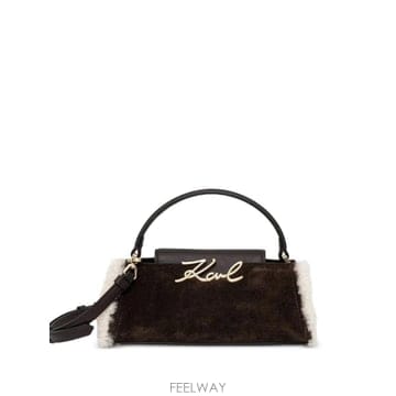 26 FW 칼라거펠트 시어링 트리밍 스웨이드 숄더 백 B4W30313451 TP460267352