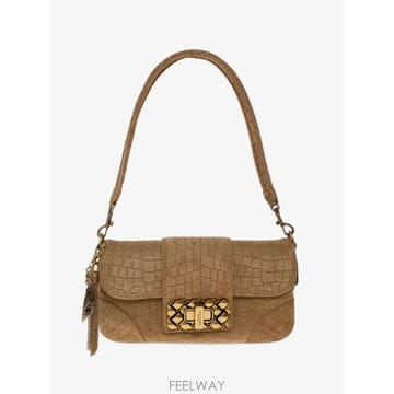 26 FW Kurt Geiger London 메릴본 크로커다일 이펙트 스웨이드 숄더 백 MARYLEBONES