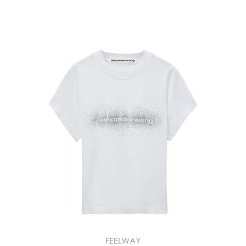 26 FW 알렉산더왕 Shrunken ss T shirt w  hotfix logo 1CC1271422 TP