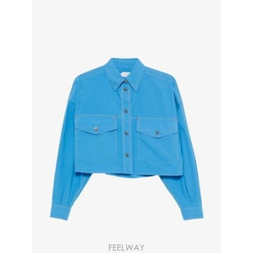 26 FW 베르사체 코튼 포플린 크롭 셔츠 재킷 10256761A18396 TP460238607