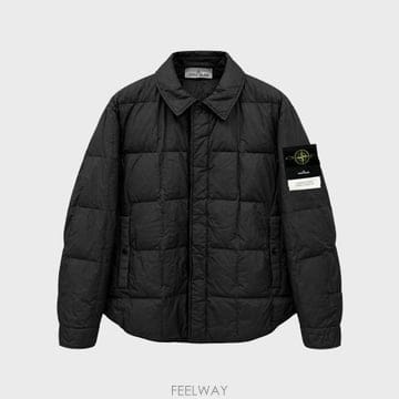 [스톤아일랜드] 26FW 와펜패치 가먼트다이드 크링클랩스 다운 패딩 블랙 남성 패딩 L2S154100033