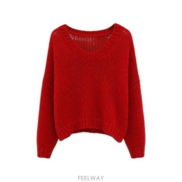26 FW Roberto Collina V넥 청키 니트 울 스웨터 263FXB47002 TP460245623