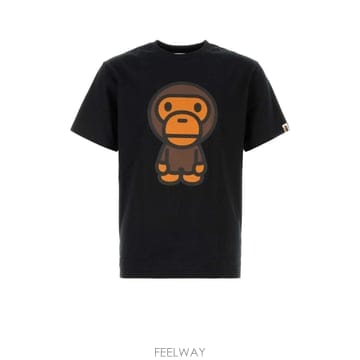 Bape [X45]������ 002TEM801002M BLACK ���� Ƽ���� �μҸ� ž Black cotton t shi[X45]������ 002TEM801002M BLACK ���� Ƽ���� �μҸ� ž 