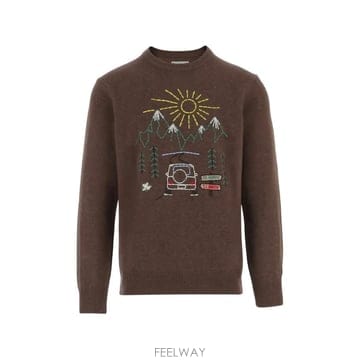 | Other Brand | 26 FW MC2 Saint Barth brown Heron crewneck knit with St  Mor26 FW MC2 Saint Barth brown Heron crewneck knit with S