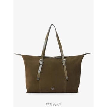 26 FW PINKO 버클 디테일 스웨이드 토트 백 107649A0F6 TP460271789