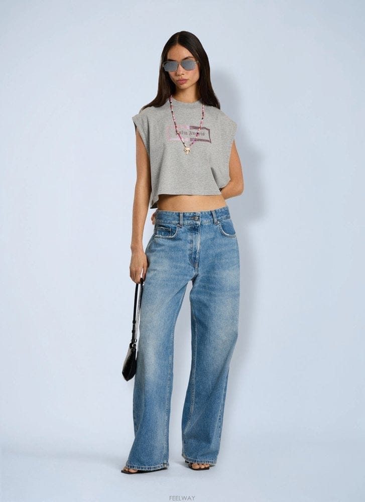 Palm Angels 26 F/W �� ������ ���͵� �ڽ� �ΰ� ��ũ ž PAWAC03F26 B011251435826 F/W �� ������ ���͵� �ڽ� �ΰ� ��ũ ž PAWAC03F26 B