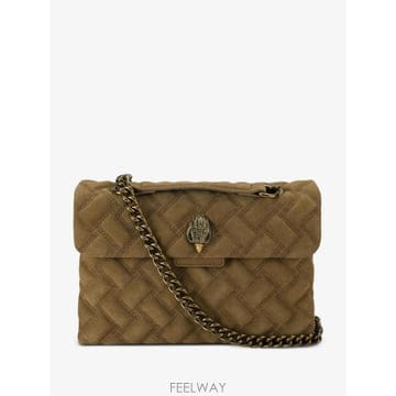26 FW Kurt Geiger London 켄징턴 퀼팅 스웨이드 숄더 백 6344433219 TP46026