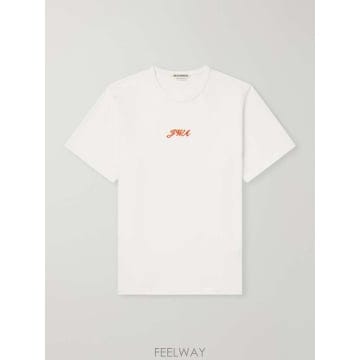 JW 앤더슨 로고-엠브로이드 코튼-저지 티셔츠 JT0359-PG19 B0082289155