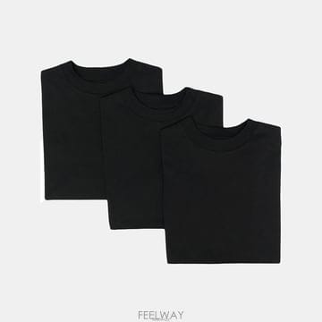 질샌더 3팩 블랙 반팔 티셔츠 J40GC0001 J45048 001
