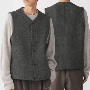 무인양품 MUJI 남성 조끼 V넥 레이어드 26FW