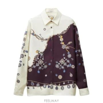 인더샵 VERSACE 베르사체 버건디 화이트 셔츠   블라우스