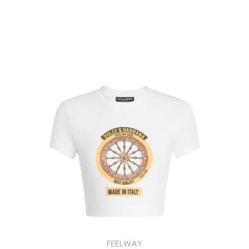 Dolce&Gabbana 26FW ��ü�ذ��ٳ� ���� Ƽ���� F8V95T GDDVLW0800 White26FW ��ü�ذ��ٳ� ���� Ƽ���� F8V95T GDDVLW0800 White