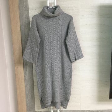 마시모두띠 터틀넥 케이블 울 니트 원피스 S