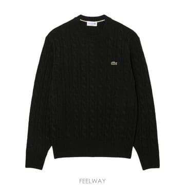 26FW 라코스테 케이블 크루넥 울 니트 AH2924 GJP DARK VARECH