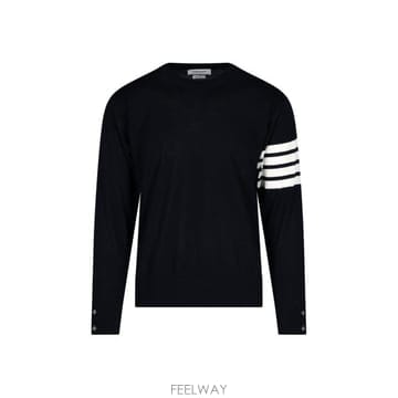 27SS 톰브라운 사선완장 메리노 울 니트 MKA002A Y1014 415 BLUE
