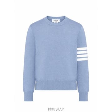 27SS 톰브라운 사선완장 메리노 울 니트 MKA002A Y1014 482 LIGHT BLUE