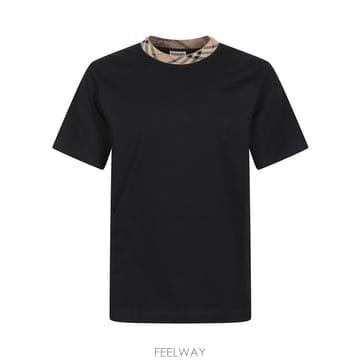 Burberry 27SS ������ üũ Ʈ���� ��ư Ƽ���� 8125509 A1189 BLACK27SS ������ üũ Ʈ���� ��ư Ƽ���� 8125509 A1189 BLAC