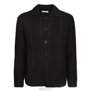 26FW 다니엘레 피에졸리 울 니트  펀칭 디자인  Button 클로저  DF522013NERO TP5823