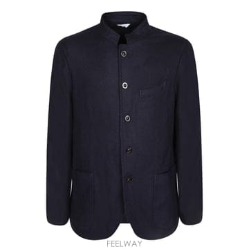 26FW 볼리올리 Fine 울 패브릭  스트레이트 컷  Mandarin 칼라 with 4 button 클로저