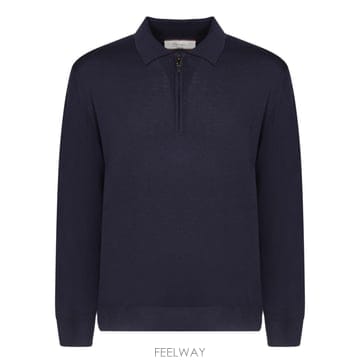 26FW 까날리 Made in 라이트 울  클래식 폴로 칼라  Elegant 하프 집  C0572MK0114