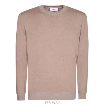 26FW 라르디니 울 니트 with vanisA texture  크루 넥  롱 슬리브  립 hems  ACL