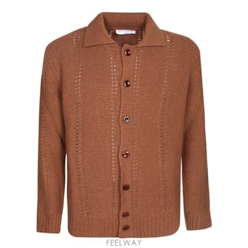 26FW 다니엘레 피에졸리 울 니트  클래식 칼라  Button 클로저  Vertical 펀칭 디테일  DF
