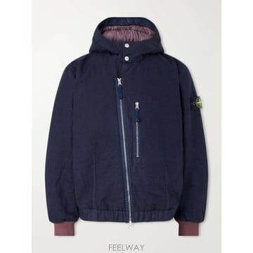 26 FW 스톤아일랜드 블루 가먼트 다이드 후드 패딩 코튼 울 TC 트윌 재킷 TP582328933