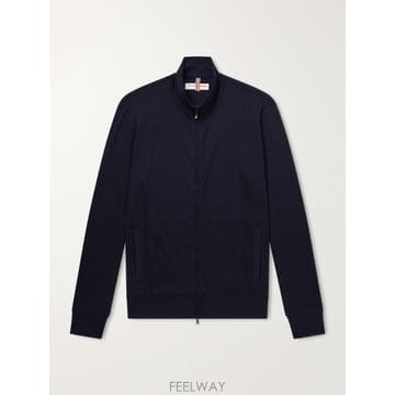 26 FW 올레바브라운 네이비 에거턴 메리노 울 저지 집업 가디건 TP582353051