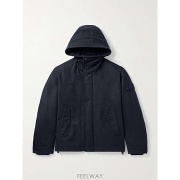 26 FW 스톤아일랜드 네이비 고스트 패딩 버진 울 블렌드 플란넬 후드 파카 TP582333928