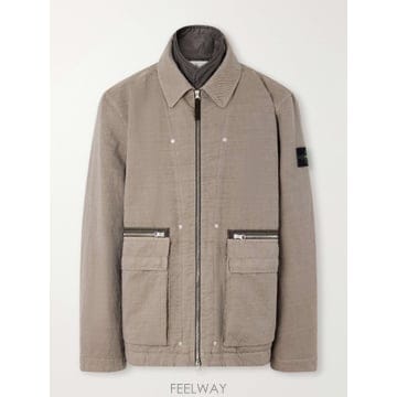 26 FW 스톤아일랜드 탄 가먼트 다잉 코튼 TC 블렌드 패딩 트윌 자켓 TP582329560