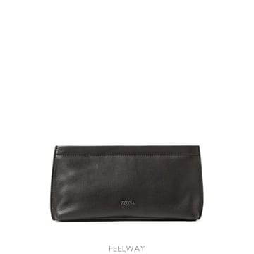 Zegna 26 FW ���� logo plaque leather clutch bag LHOTOE2131ZAMO TP46026 FW ���� logo plaque leather clutch bag LHOTOE2131ZA