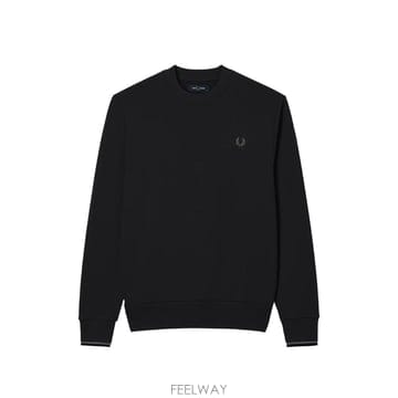 프레드 로고 자수 크루넥 스웨트셔츠 NAVY