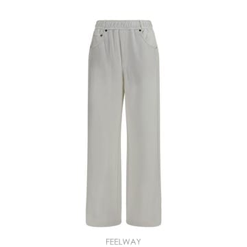 27SS 브루넬로 쿠치넬리 스트레이트 팬츠 MQ949B5M99 C159 WHITE