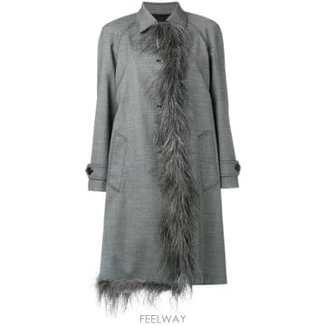 당일배송 프라다 퍼 트리밍 코트