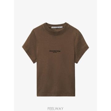 당일배송 알렉산더왕 로고 프린트 슈렁큰 반소매 티셔츠