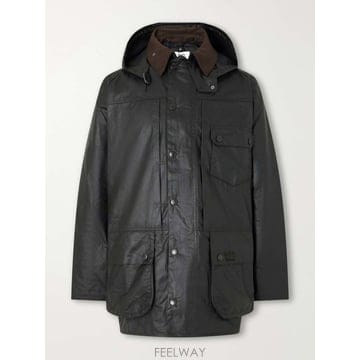 바버 APC 로고-엠브로이드 MOLESKINTRIMMED 우븐 왁싱 B0082520814