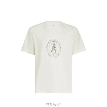 Brunello Cucinelli 26FW ���ڷ� ��ġ�ڸ� �׷��� ����Ʈ ��ư Ƽ���� M0B138519 C7220 WHITE26FW ���ڷ� ��ġ�ڸ� �׷��� ����Ʈ ��ư Ƽ���� M0B13