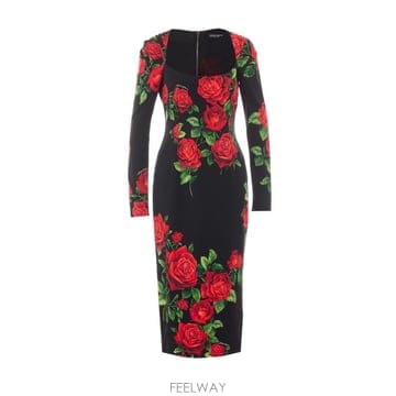 26FW 돌체앤가바나 미디 원피스 F6AWBT FSA9RHN6EJ BLACK