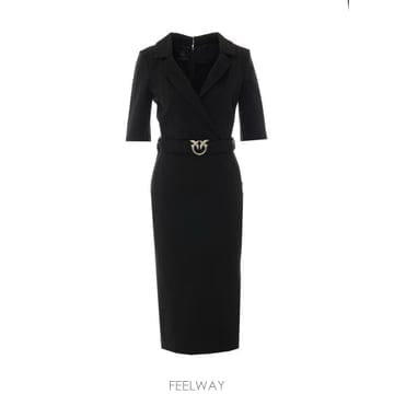26FW 핑코 미디 원피스 107475 A3AHZ99 BLACK