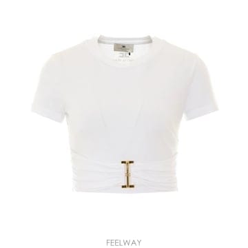 Elisabetta Franchi 26FW �����ں�Ÿ����ġ ���� Ƽ���� MA00366E2 270 WHITE26FW �����ں�Ÿ����ġ ���� Ƽ���� MA00366E2 270 WHITE