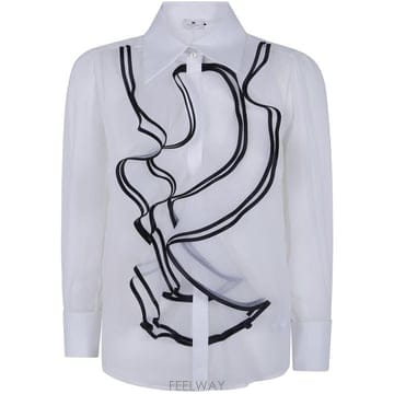 Elisabetta Franchi 26FW �����ں�Ÿ����ġ ����콺 CA21067E2 309 IVORY BLACK26FW �����ں�Ÿ����ġ ����콺 CA21067E2 309 IVORY BLA