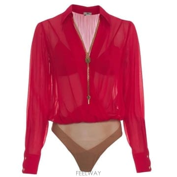 Elisabetta Franchi 26FW �����ں�Ÿ����ġ �ٵ��Ʈ Ƽ���� CB00966E2 CG5 Red passion26FW �����ں�Ÿ����ġ �ٵ��Ʈ Ƽ���� CB00966E2 CG5 Re