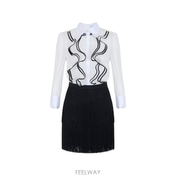 Elisabetta Franchi 26FW �����ں�Ÿ����ġ �̵� ���ǽ� AB02267E2 309 WHITE BLACK26FW �����ں�Ÿ����ġ �̵� ���ǽ� AB02267E2 309 WHITE 