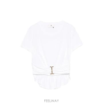 Elisabetta Franchi 26FW �����ں�Ÿ����ġ ���� Ƽ���� MA00366E2 270 WHITE26FW �����ں�Ÿ����ġ ���� Ƽ���� MA00366E2 270 WHITE