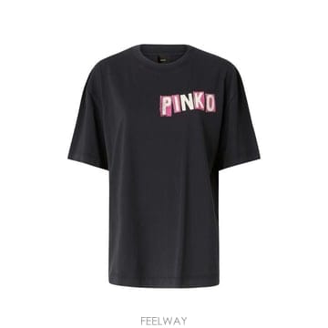 PINKO 26FW ���� ���� Ƽ���� 107314 A3HWZBF BLACK WHITE FUCHSIA26FW ���� ���� Ƽ���� 107314 A3HWZBF BLACK WHITE FUCHS