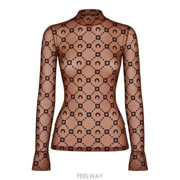 Marine Serre 26FW �������� ���� Ƽ���� WTO388ACJER0005 BR32 BROWN BLACK26FW �������� ���� Ƽ���� WTO388ACJER0005 BR32 BROWN B